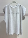 T-shirt à manches courtes en coton - Motif brodé - Dolce Vita - Gris