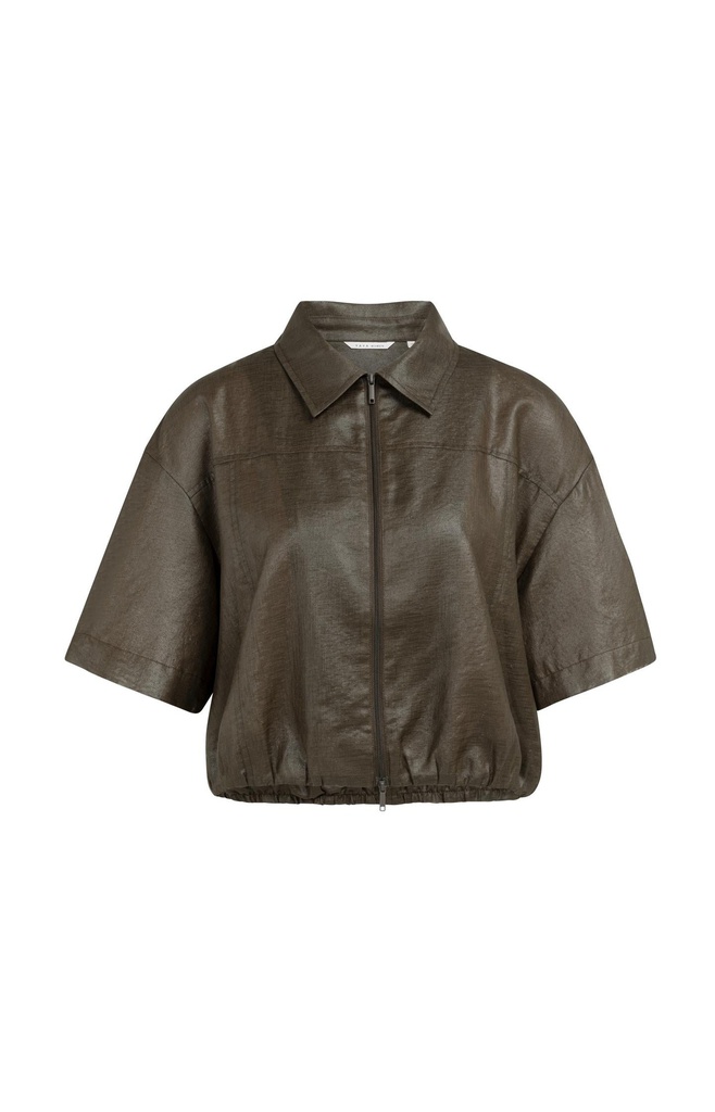 [01-201233-607-deliciosobrown-36] Veste chemise, effet enduit - YAYA - Delicioso Brown (36)