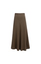 Jupe longue patineuse, élastique à la taille - YAYA - Slate Black Brown