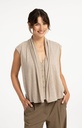 Cardigan sans manches avec superposition et boutons - YAYA - Pure Cashmere Grey Melange