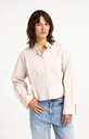 Chemisier en popeline à taille ajustable et manches longues - YAYA - Almond Peach Pink