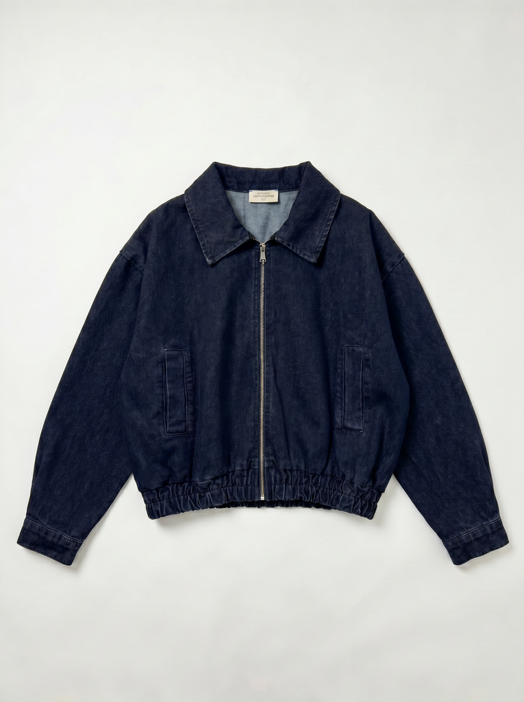 [GN39823/FW27-jeansdark] Blouson denim zippé - Jean brut