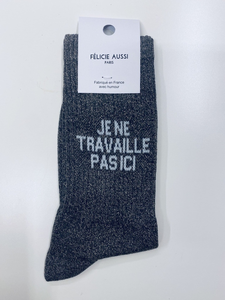 Chaussettes - Félicie Aussi - Je ne travaille pas ici - Paillettes - 36/40