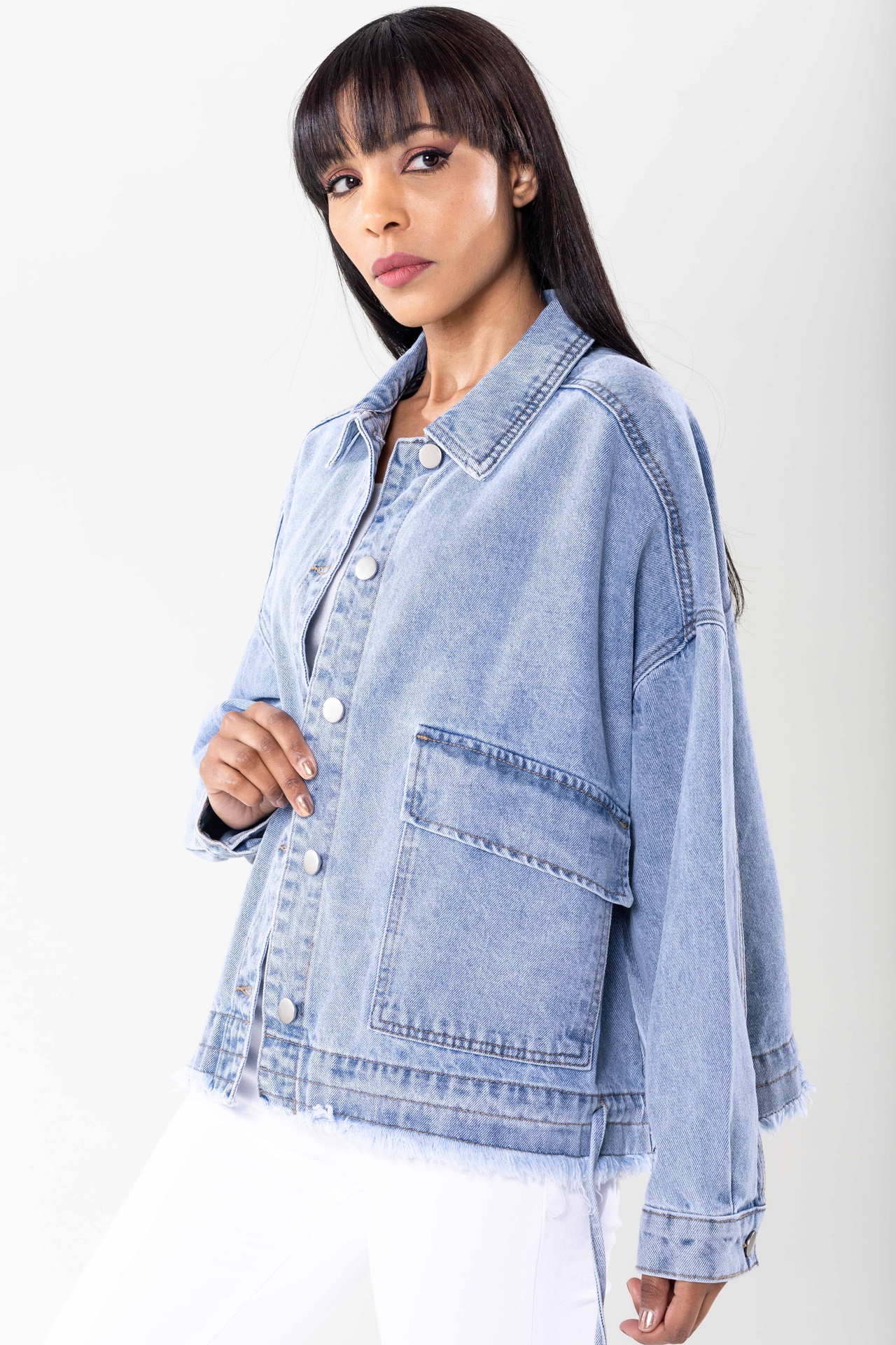 Veste en jeans oversized - Zoé - bleu jeans