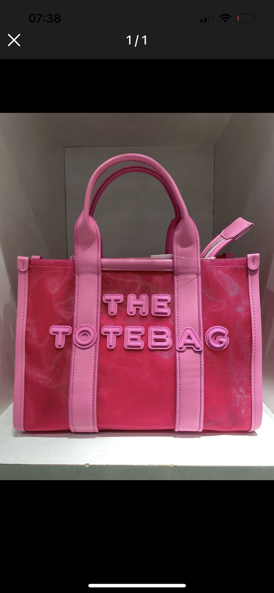 Sac cabas bi-matière - The Tote Bag - fuschia