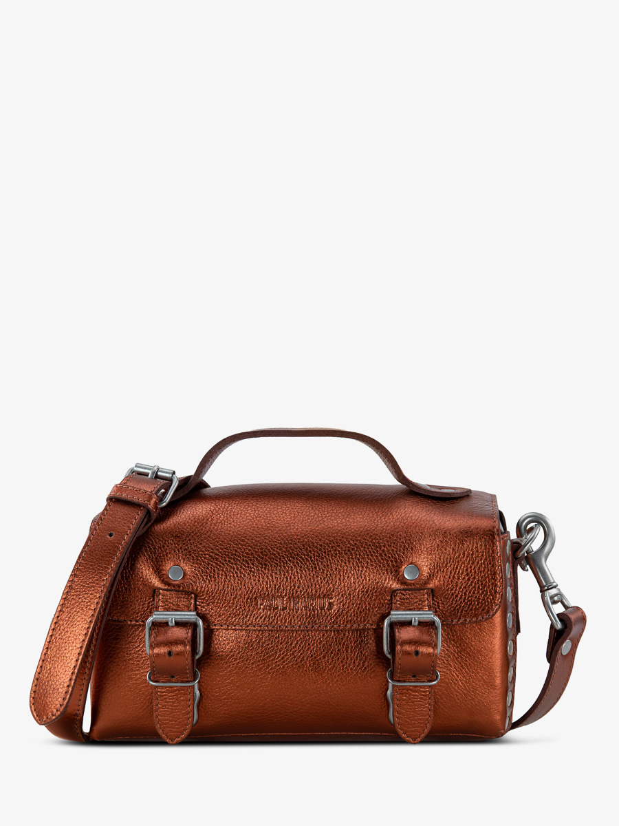 SAC BANDOULIÈRE CUIR MÉTALLISÉ CUIVRÉ L'Artisane - Ginger