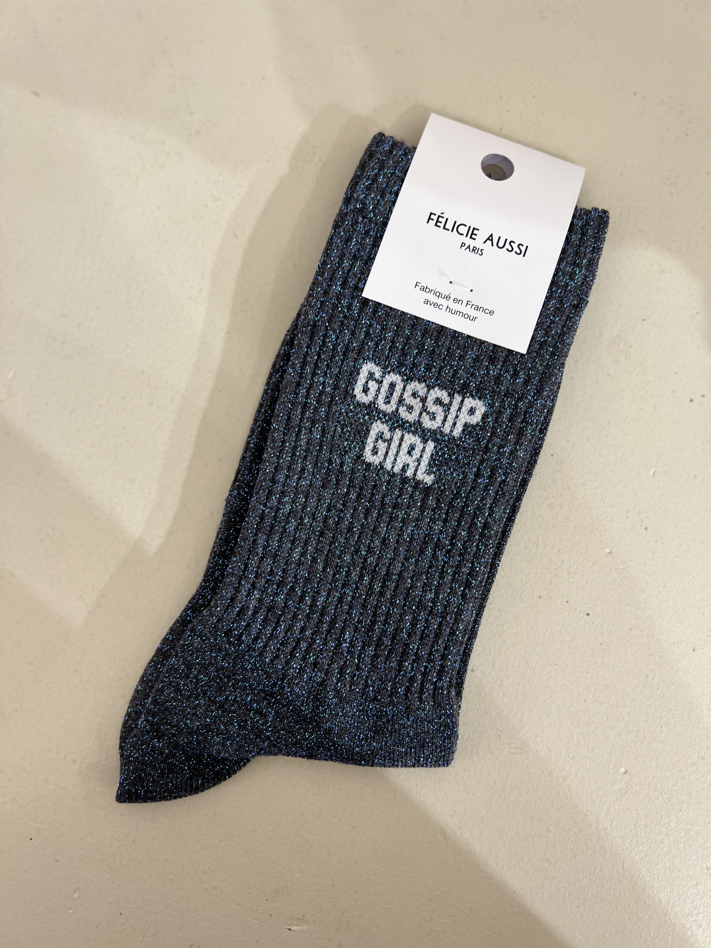 Chaussettes - Félicie Aussi - GOSSIP GIRL paillettes anthracite 36/40