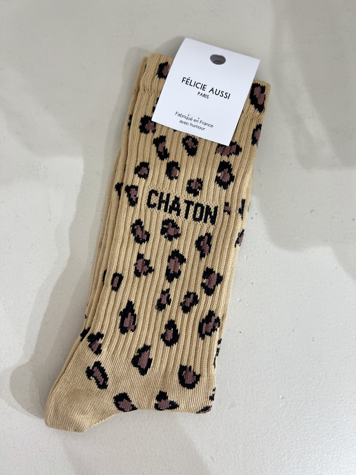 Chaussettes - Félicie Aussi - CHATON léopard sable 40/45