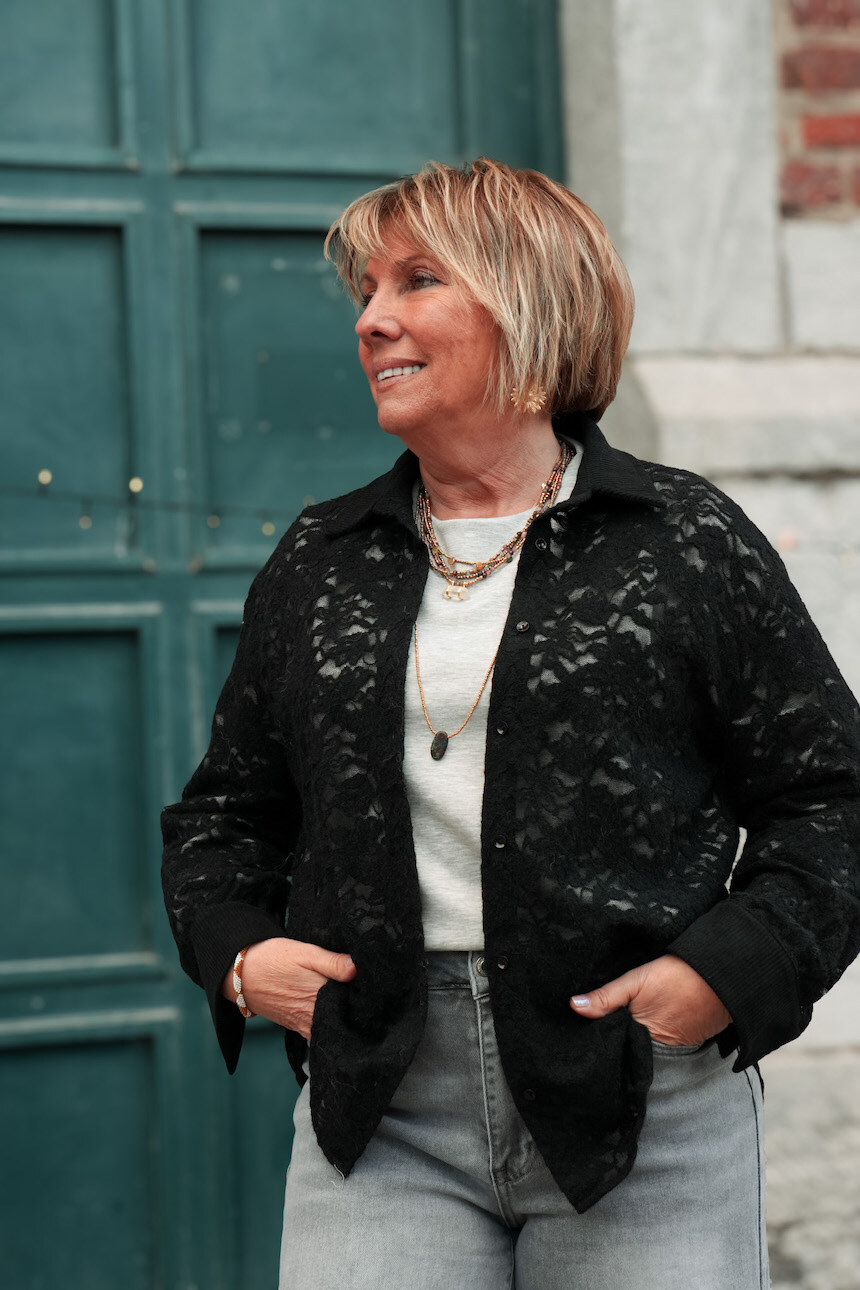 Chemise en dentelle - Noir