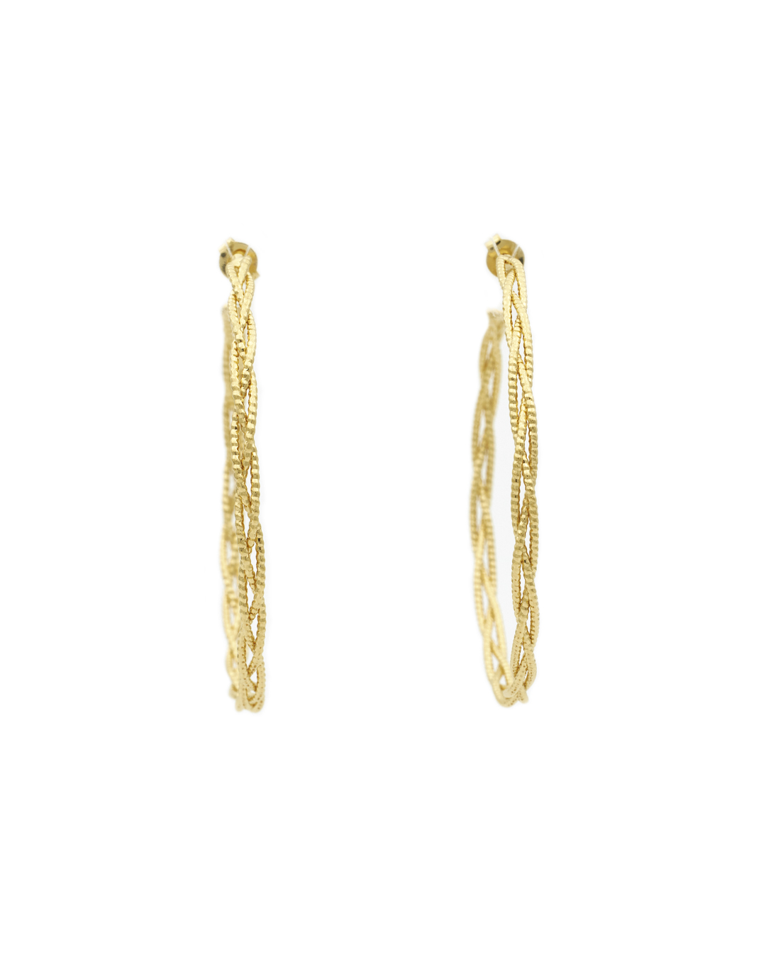 Boucles d'oreilles - By Sidonie - Créoles 3 fils torsadés