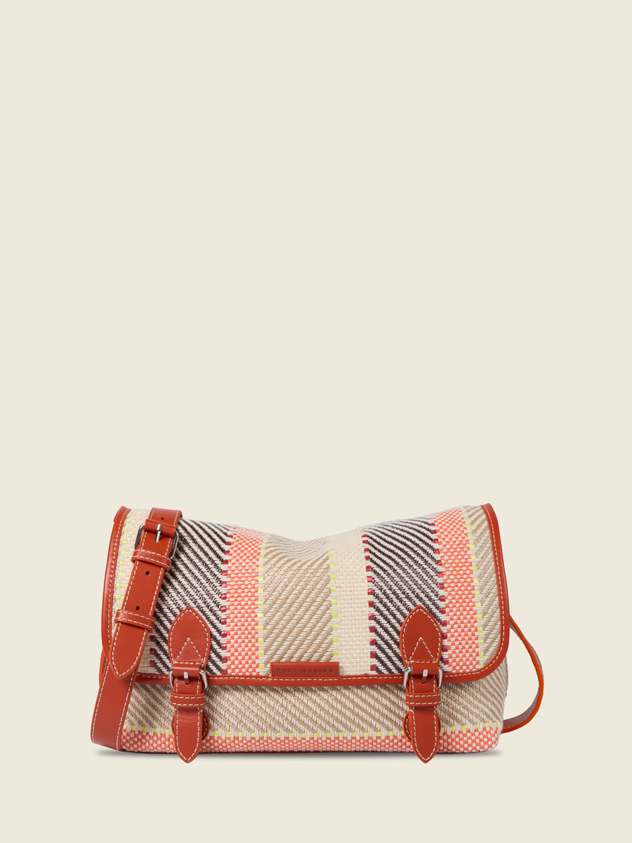 Sac bandoulière en cuir femme - Paul Marius - Loulou Raphia - Multicolore