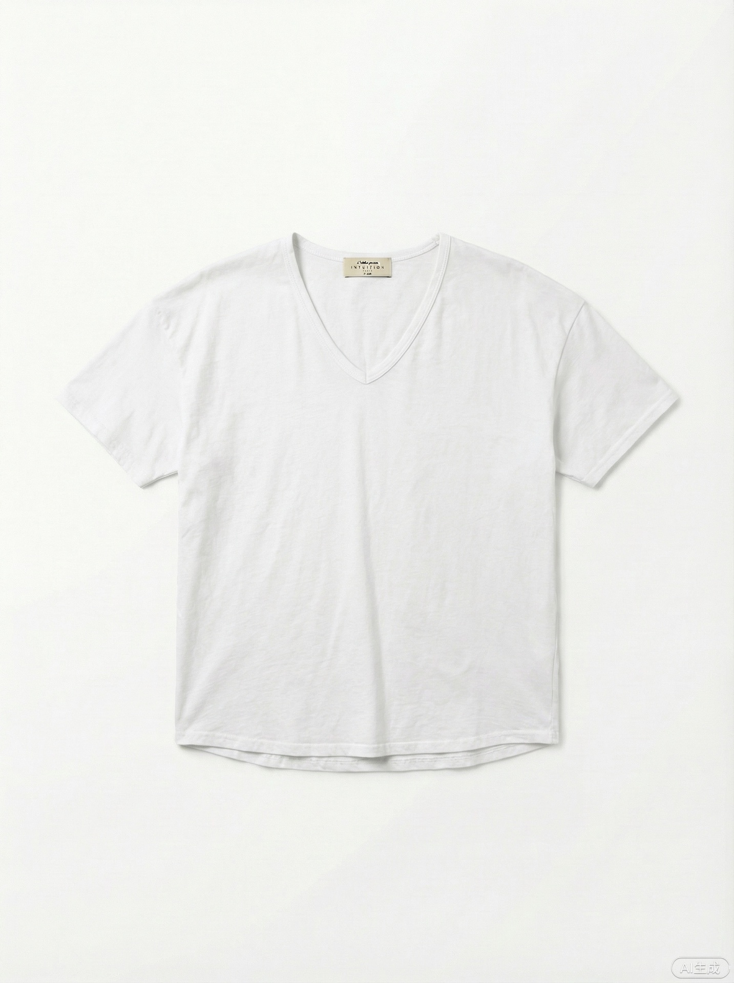 T-shirt en coton - Col v - Blanc