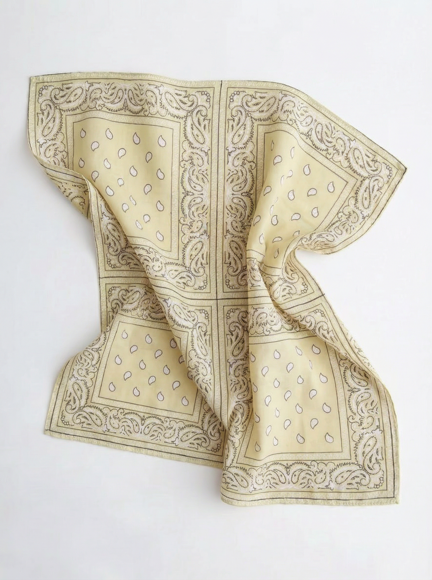 Petit foulard carré type bandana - Beige