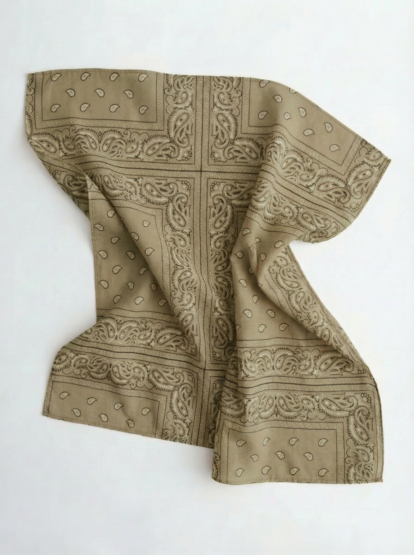 Petit foulard carré type bandana - Khaki