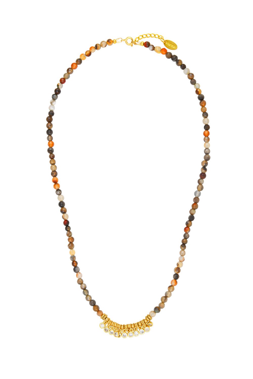 Collier - Kharmari - Diwali - Sienne - Strass