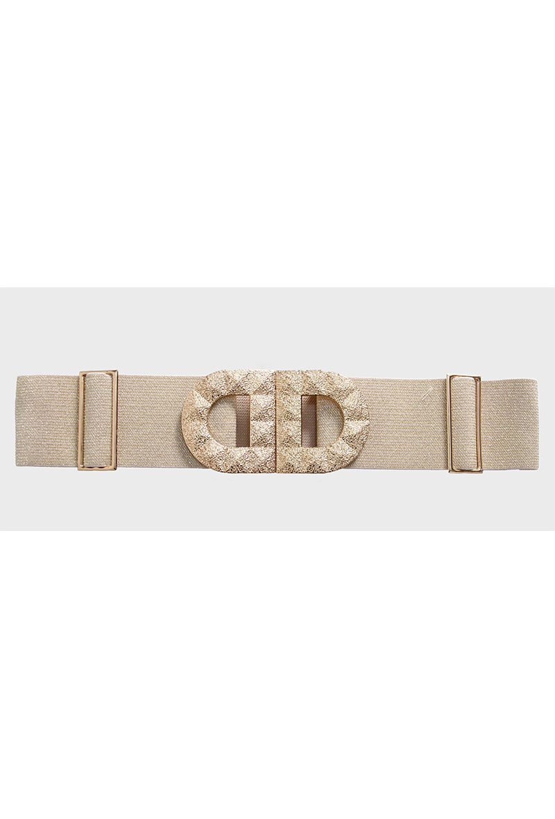 Ceinture - Rafia et boucle dorée - Or
