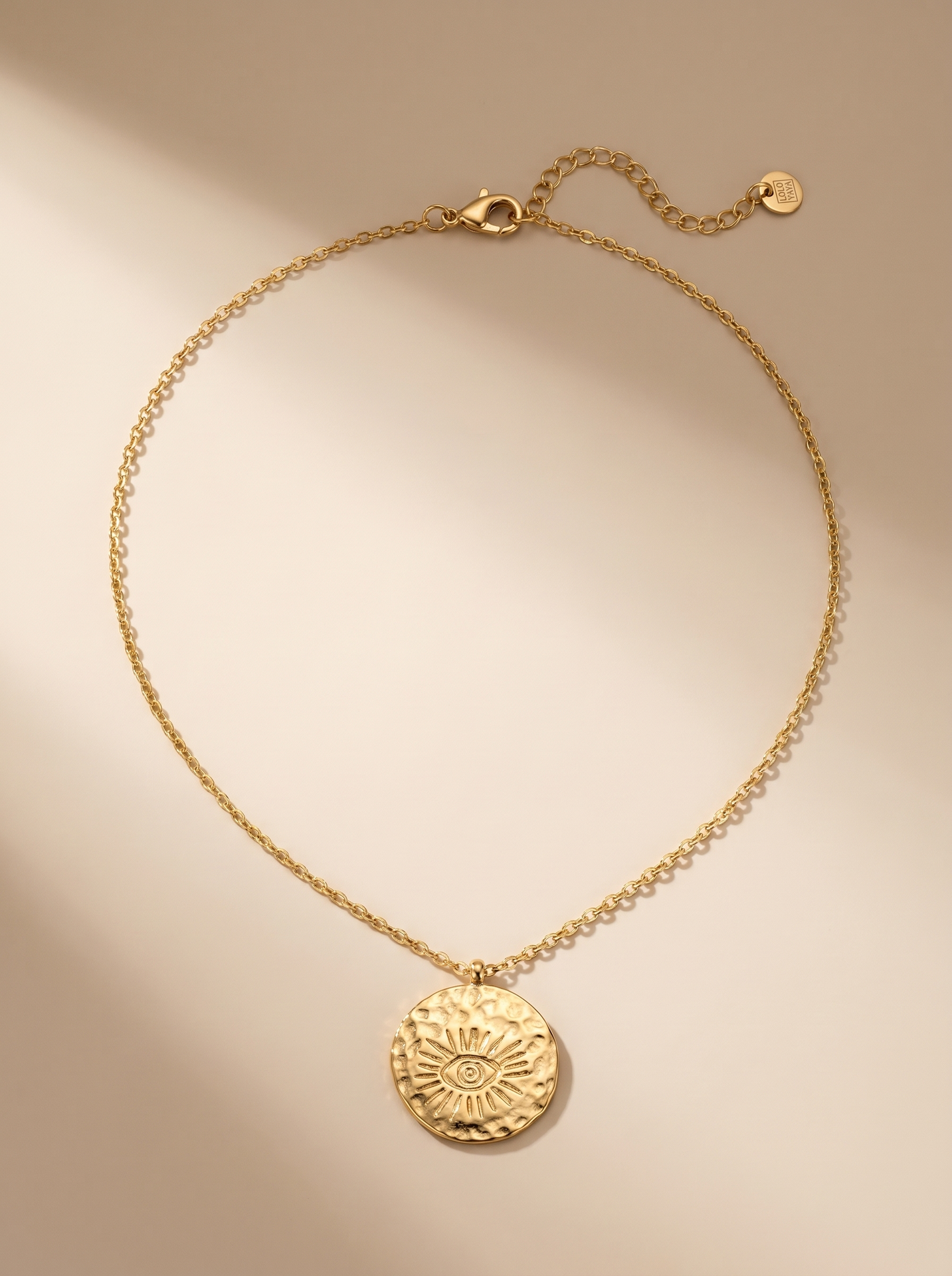 Collier en acier - Soleil Secret - Doré