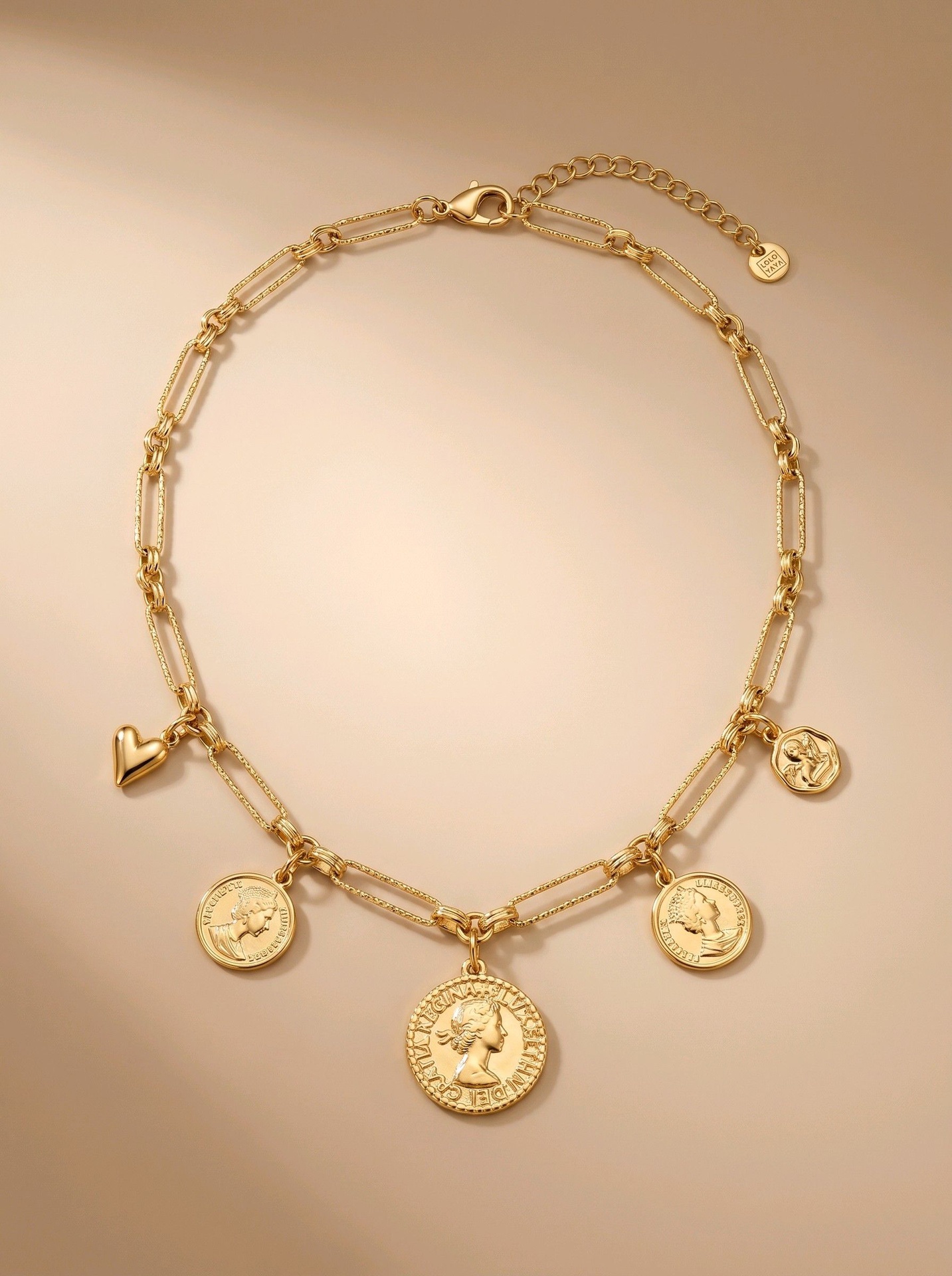 Collier doré avec pièces de monnaie - Doré