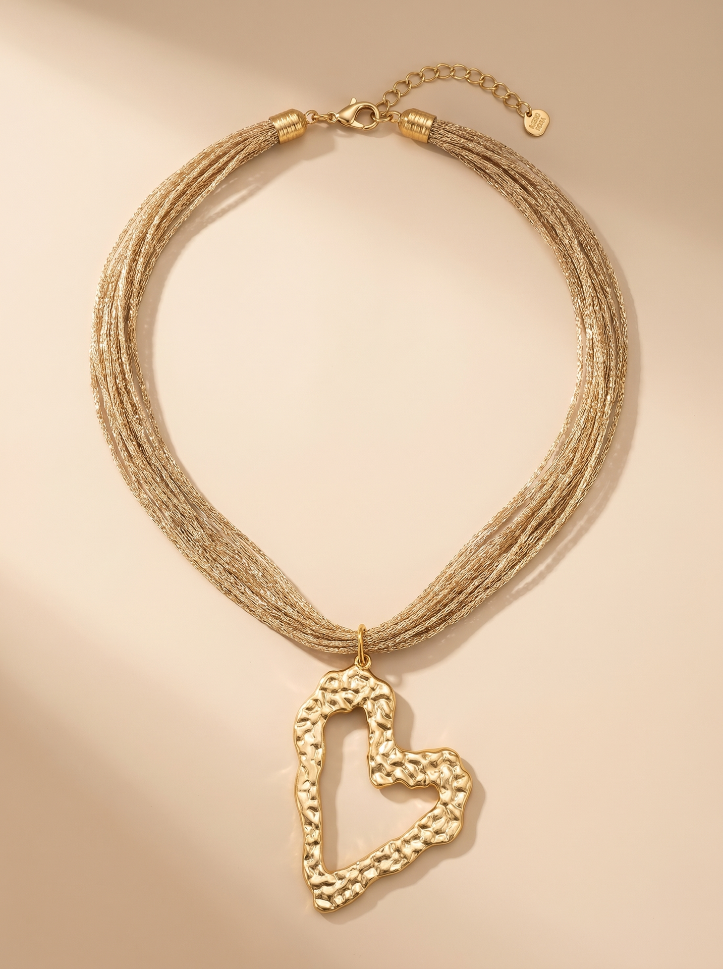 Collier coeur en acier - Love - Doré