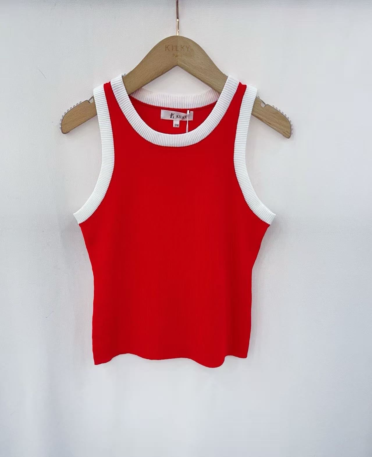 Top sans manche - Rouge