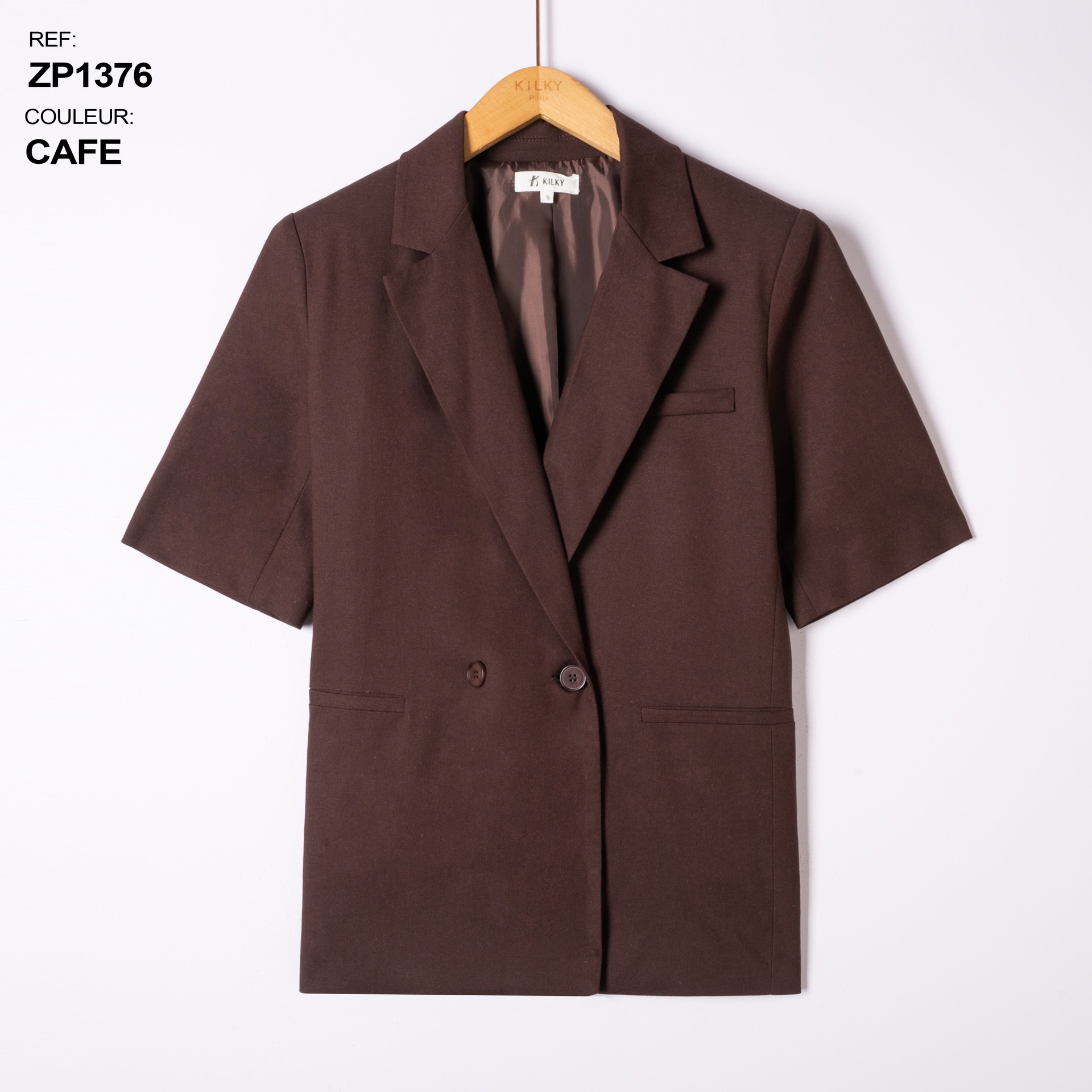 Blazer à manches courtes - Marron