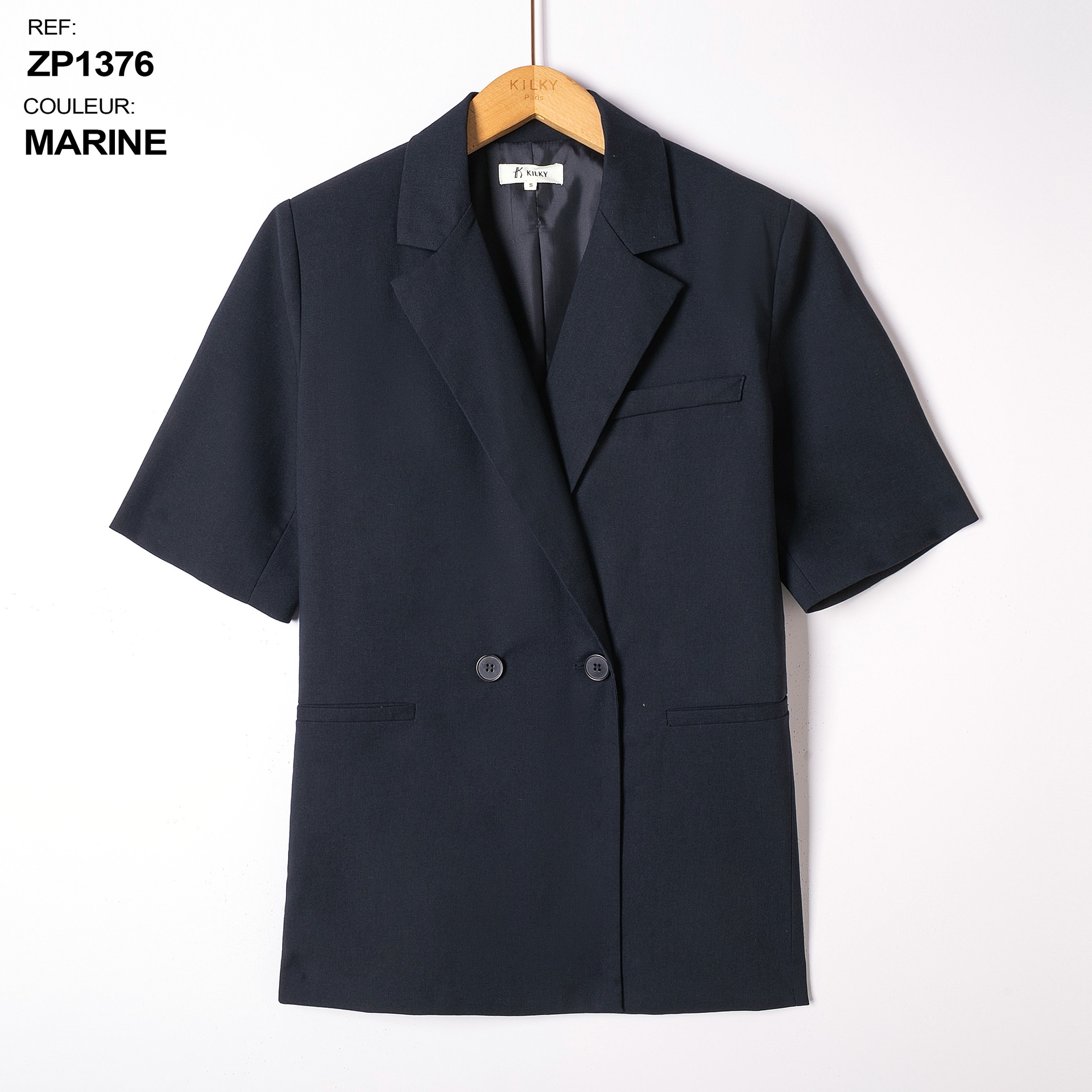 Blazer à manches courtes - Bleu Marine