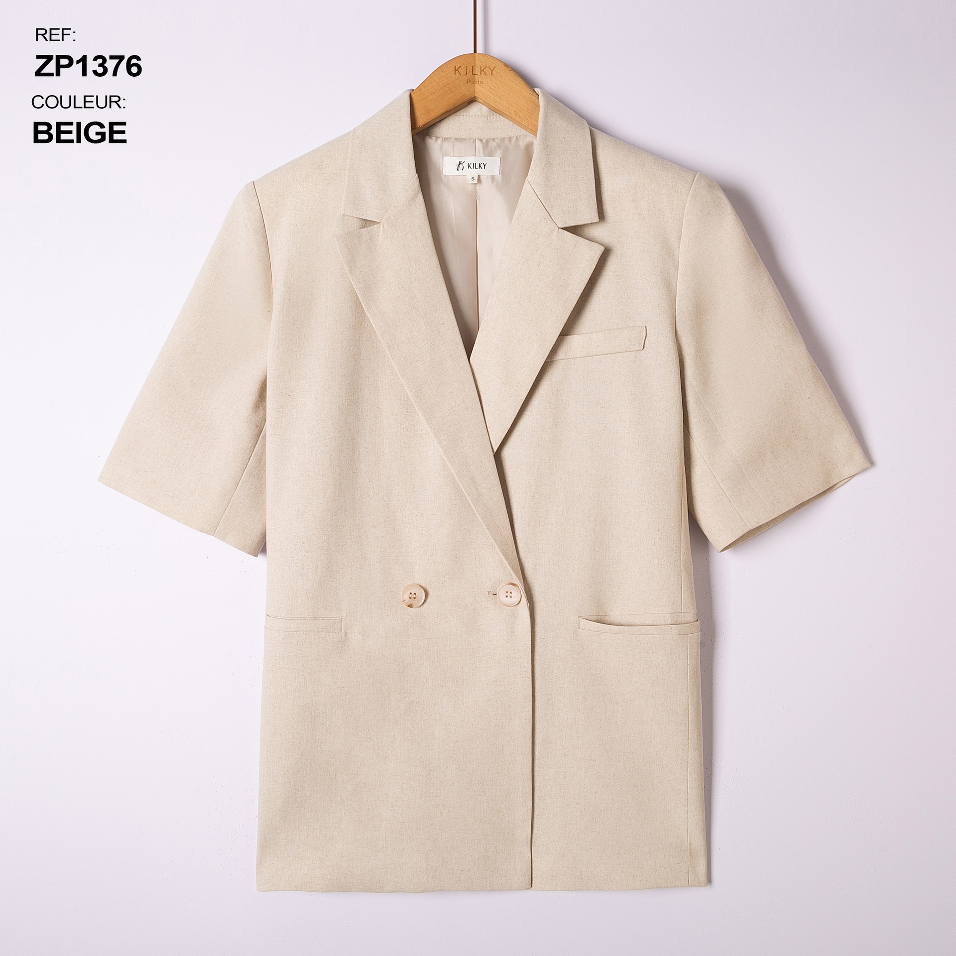 Blazer à manches courtes - Beige
