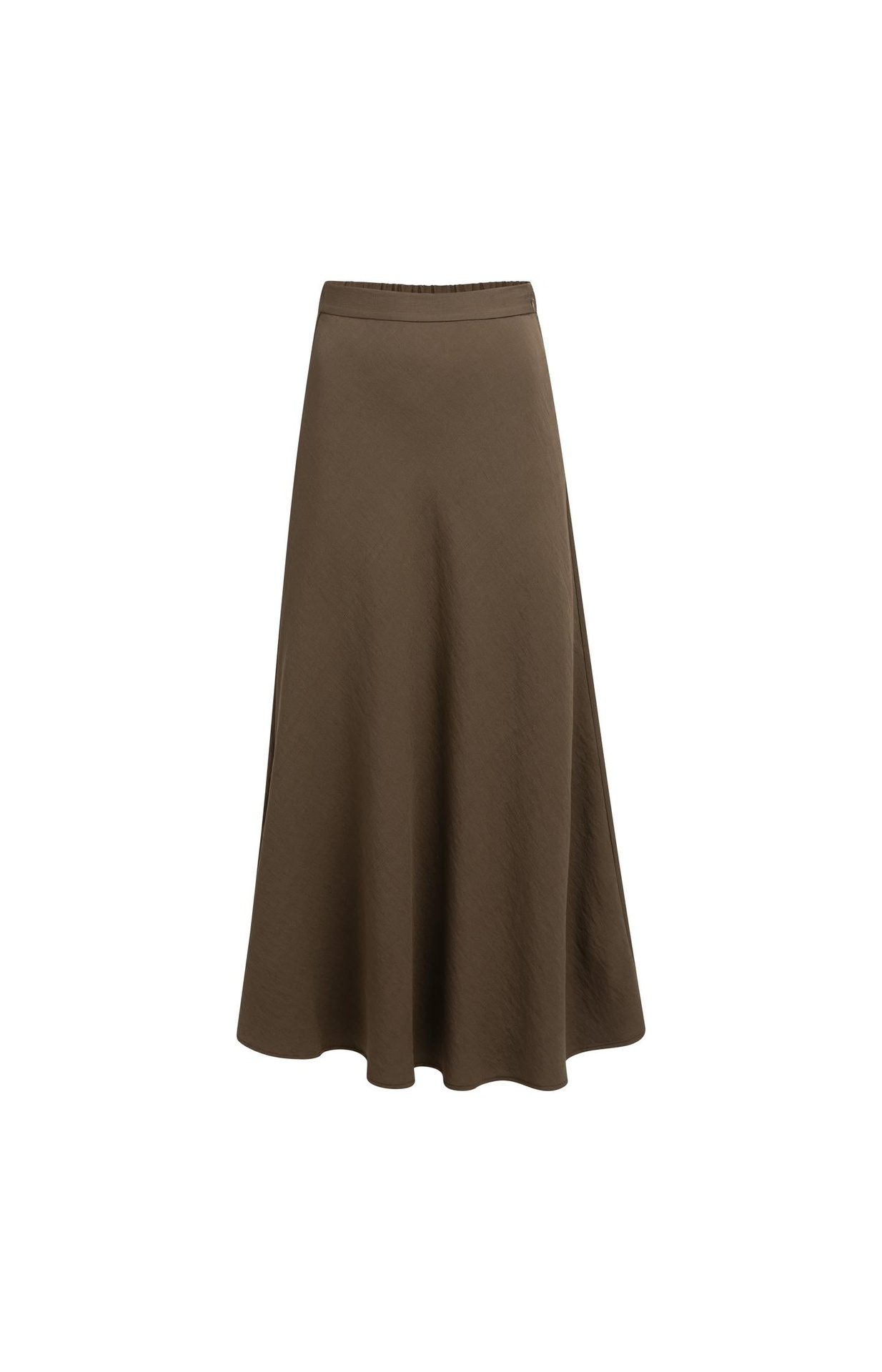 Jupe longue patineuse, élastique à la taille - YAYA - Slate Black Brown